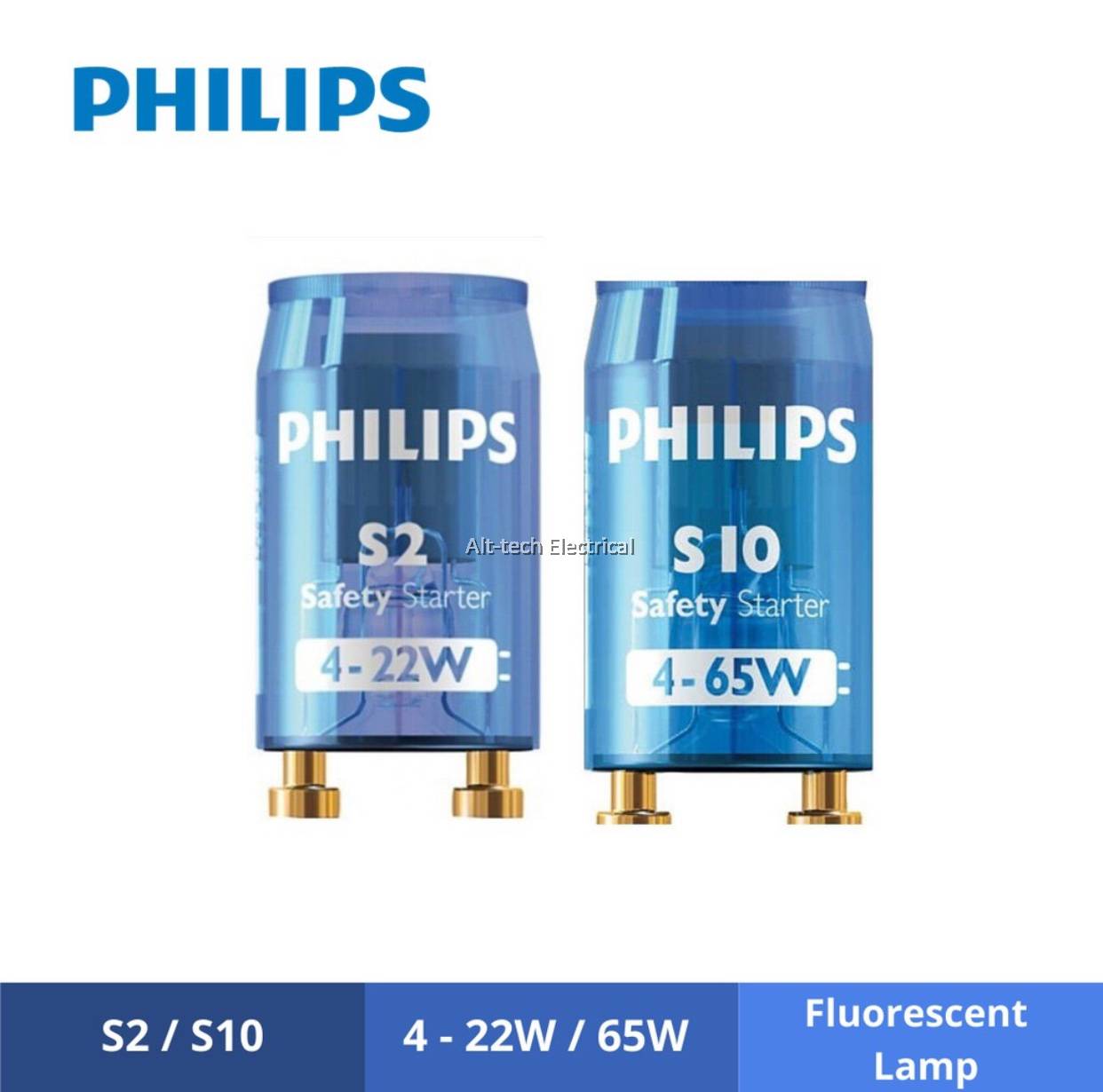 thumbnail image 2 of Universal Fluorescent Light Starter Switches – 4w-65w, 220V-240V, 2 Pack 2 of 5